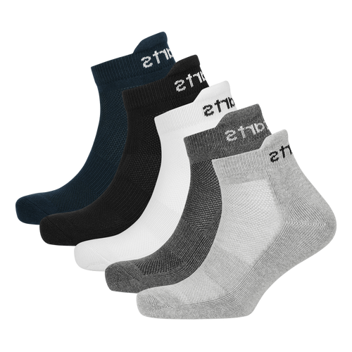 5 Pairs Sports Socks (Black,Navy Blue,White,Grey & Dark Grey) - Birdcarts