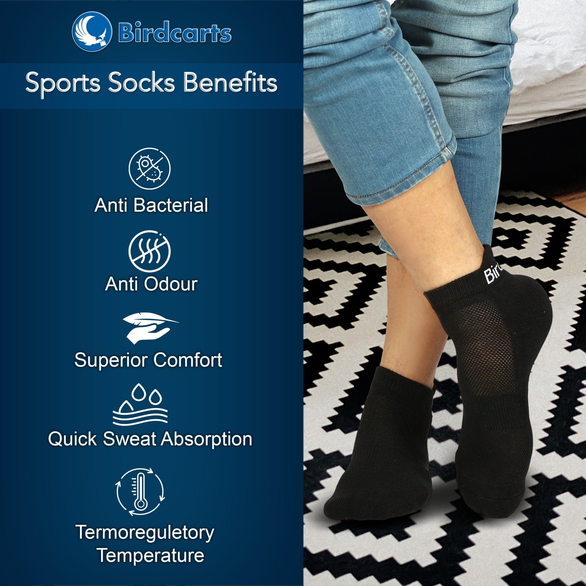 Ankle Sports Socks - 2 pair - Birdcarts