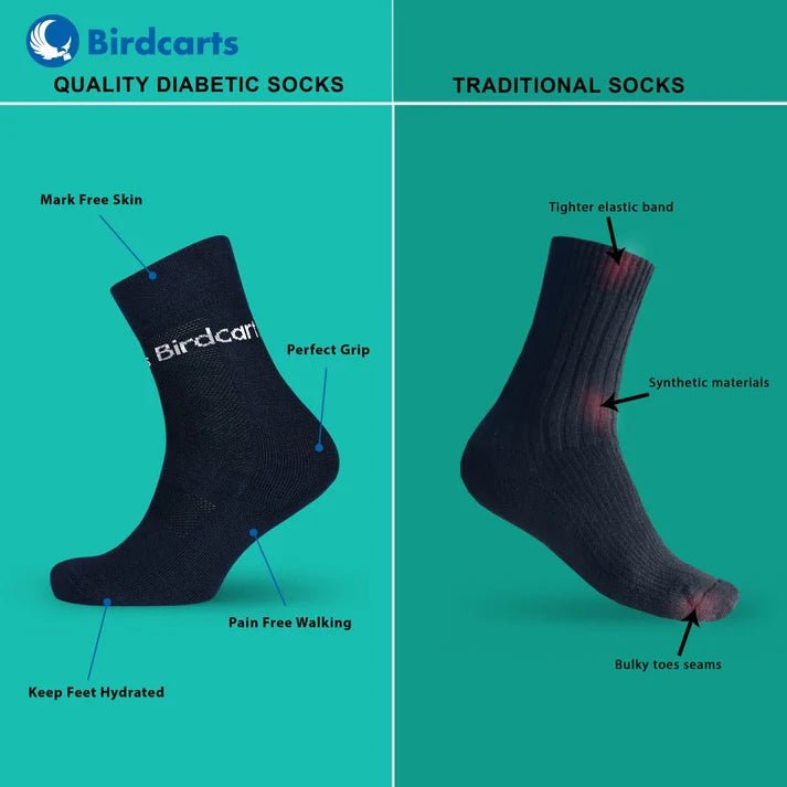 Birdcarts Bamboo Diabetic Socks - 1 Pair - Birdcarts