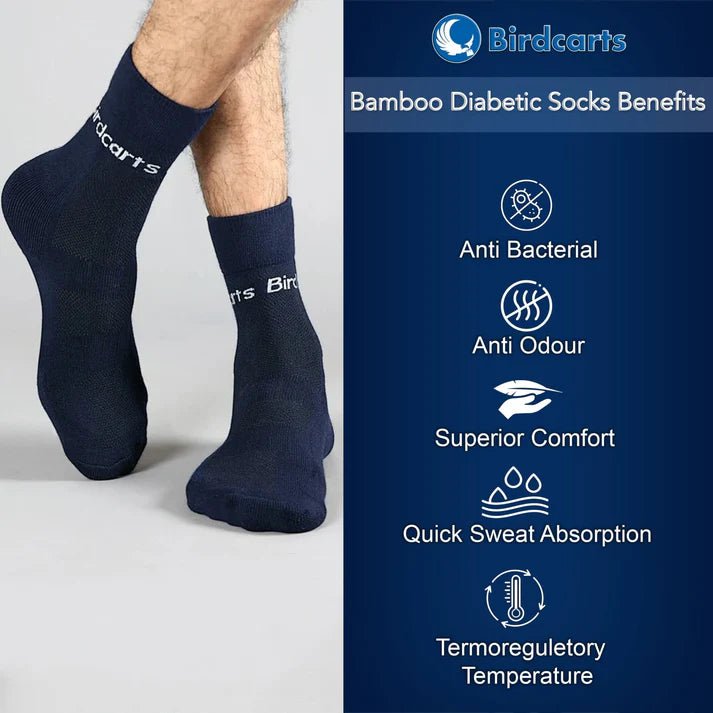 Birdcarts Bamboo Diabetic Socks - 1 Pair - Birdcarts